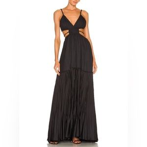SIMKHAI Liz Pleated Black Gown NWT Size 6